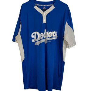 MLB Los Angeles Dodgers Blue Majestic Cool Base XL Baseball Jersey Mens EUC